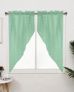 Rideau à Texture à pois, vert Simple, pour fenêtre de chambre à coucher, salon, stores triangulaires