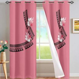 Rideau polynésien Tribal rose rideaux pour salon imprimé feuille épaisse fenêtre chambre cuisine stores drapé et