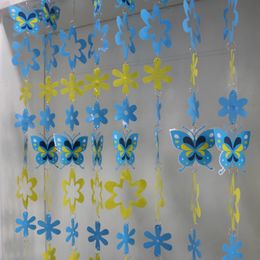 Gordijn PVC cartoon plastic deurgordijn blauwe vlinder Pailletten kinderkamerdecoratie scheidingswand gekleurd 231101
