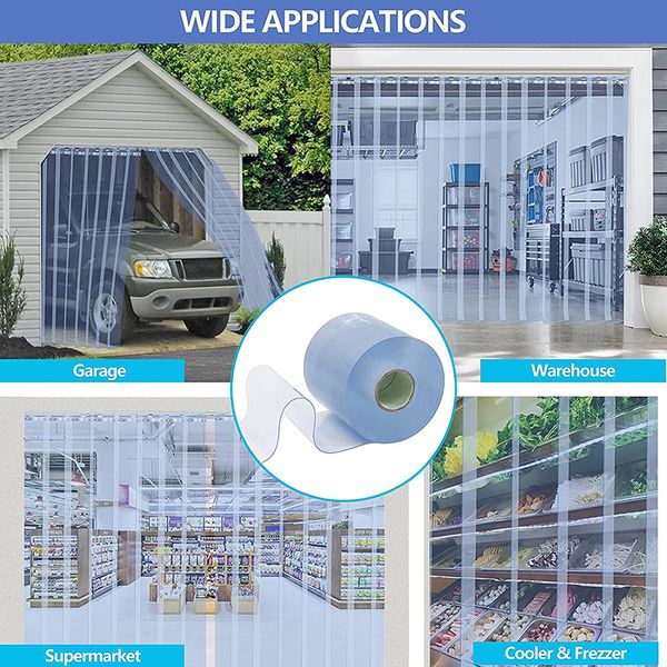 Cortina PVC Clear a prueba de viento Sala de aire acondicionado moderno Strips de colgantes Puerta de la ventana del hogar vidrio suave 230105