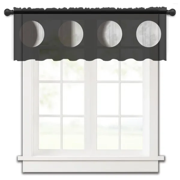 Rideau R éclipse processus court transparent fenêtre Tulle rideaux pour cuisine chambre décor à la maison petits rideaux de Voile