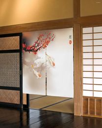 Rideau rouge carpe fleur de cerisier japonais porte cuisine porte rideaux décoratifs café Restaurant Noren suspendu demi-rideau