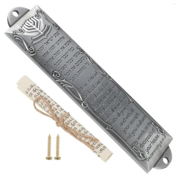 Rideau religieux Saint Scroll rétro Écriture mezuzah prière Décoration anniversaire décorative pour fille avec porte coffre de métal catholique