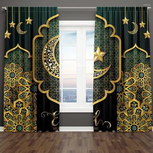 Vorhang Retro Gebäude für Ramadan Mubarak Lslam 2 Stück Schattierung Fenster Drapieren Wohnzimmer Schlafzimmer Dekor Haken Kostenloser Versand