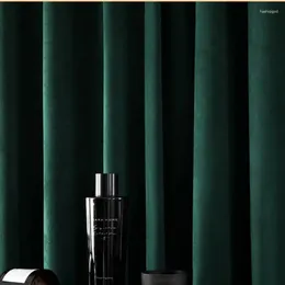 Rideau rétro rideaux vert foncé pour le salon chambre à coucher léger tissu de velours de luxe entièrement ombré occlusion