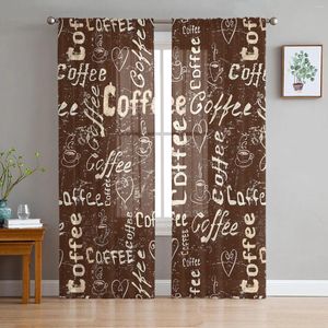 Cortina Cortinas de café de granja de cortina para la casa de campo para la sala de estar Decoración de la ventana Tulle Voile Organza