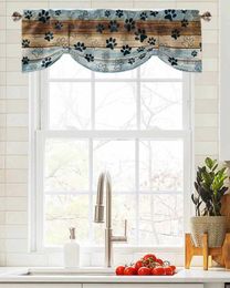 Gordijn retro houten bord klauw raam woonkamer keukenkast tie-up valance rod pocket pocket