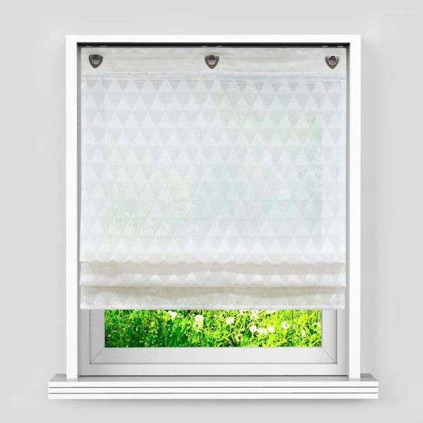 Cortina Cortinas romanas Ventanas modernas Cortinas de tul transparente Cenefa de cortinas de gasa con ganchos en forma de U para la decoración del hogar de la cocina