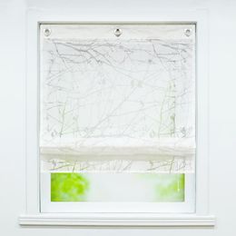 Gordijn Roman Wintersweet Floral Printing Sheer raam voor keuken woonkamer voile screening paneel met U-Shape Hooks