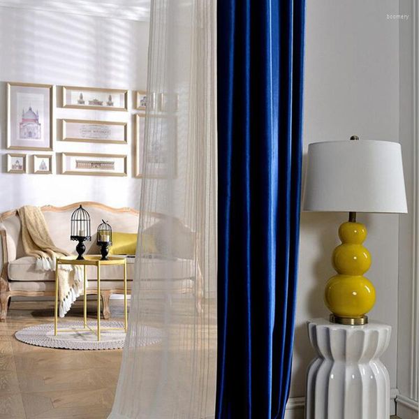 Rideau rubis velours brillant tissu rideaux de fenêtre stores occultants pour chambre salon décoration chambres gris