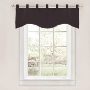 Cortina RYB HOME Blackout festoneado cenefas Tab Top corto tratamiento de ventana Natural para baño cocina sala de estar