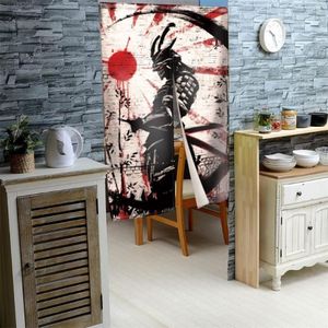 Rideau de porte japonais samouraï, cloison d'armure de lune, Style porte de cuisine, décoration de la maison, personnalisé, pour Restaurant, 272G
