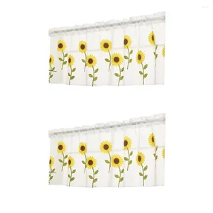 Rideau semi-transparent tournesol demi-rideaux drapé décoratif cantonnière rideaux de séparation décoration de criblage floral 0 8x0 5m