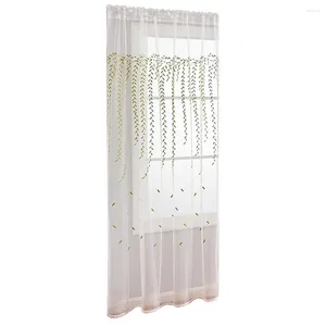 Gordijn pure gordijnen panelen voile blad plaeren wijnstok botanische transparant drape organza thermisch café geïsoleerde kast gordijnen