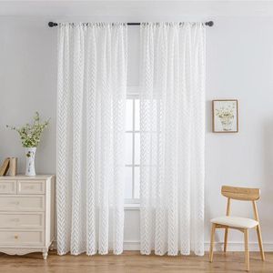 Cortinas transparentes con pompón semitransparente para cafetería, cocina, dormitorio, barra de filtrado de luz, bolsillo, cortinas de gasa para ventana, 1 panel