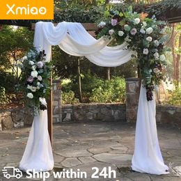 Cortina Sheer Wedding Arch Drapping Tela Gasa Telón de fondo Drapery Ceremonia Recepción Swag Decoración colgante 230919