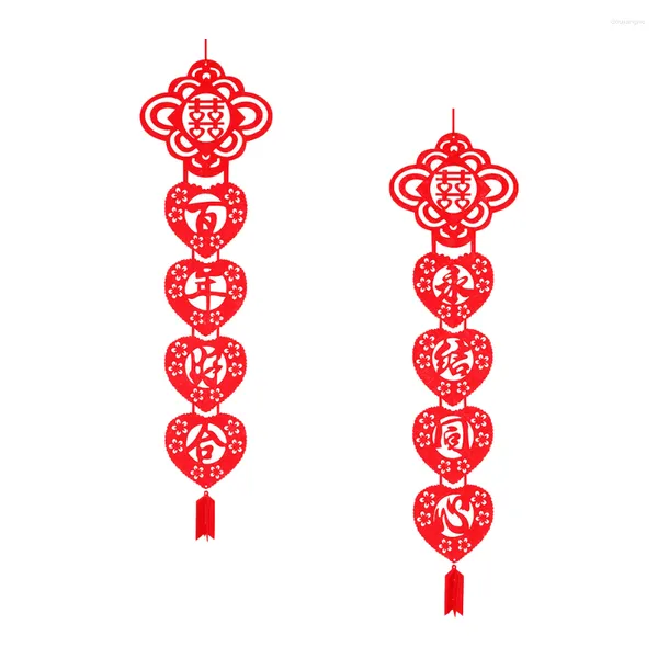 Rideau siamois Couplet chinois mariage thème Festival bannière signe porte d'entrée couronne extérieure Non-tissé tissu
