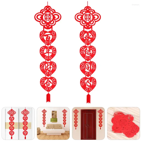Panneau de porte d'entrée en tissu Non tissé, rideau, Couplet siamois, Plaque de bannière de Festival, thème de mariage chinois, décoratif
