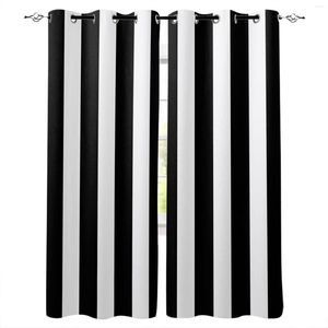 Gordijn eenvoudige zwart -witte strepen black -out gordijnen voor kinderen kinderen thuis decor slaapkamer woonkamer hoge schaduwraam