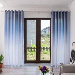 Cortina Simple Color sólido Gradiente Pantalla de ventana Balcón Sala de estar Dormitorio Sombreado moderno fresco