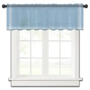 Gordijn Sky Blue Short Sheer Window Tule Curtains for Kitchen Slaapkamer Home Decor Small Voile Drapes