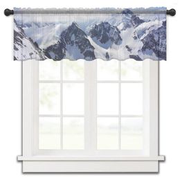 Rideau neige montagne vallée Titlis cuisine petite fenêtre Tulle pure courte chambre salon décor à la maison Voile rideaux