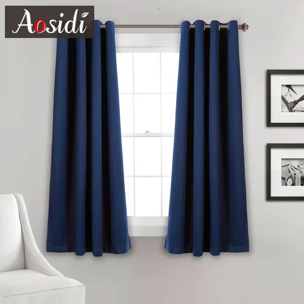 Rideau solide occultant rideaux courts pour fenêtre salon chambre cuisine petits rideaux ombrage stores Cortinas Rideaux 230619