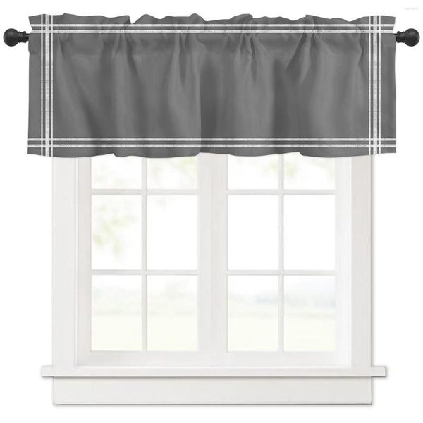 Rideau de couleur unie gris foncé, court, pour cuisine, café, armoire à vin, porte fenêtre, petite garde-robe, décoration de maison
