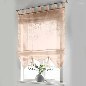 Rideau de couleur unie pour diviseur de salon, panneau de fenêtre en Tulle court, Voile transparent
