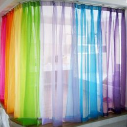 Gordijn Solid Color Multicolor Bay Window Screening Door Gordijnen Drape Panel Pure Tule voor woonkamer Wedding Decoratie 230510