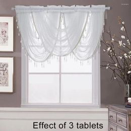 Cortina de Color sólido semicírculo cocina ventana corta cenefa cortina decoración del hogar