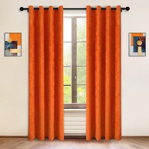 Gordijn vaste oranje chenille oogje gordijnen voor woonkamer slaapkamer bruine dikke raambehandeling