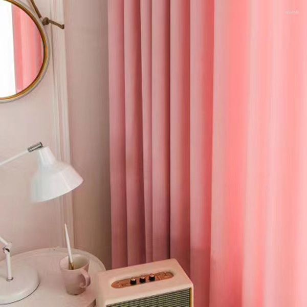 Rideaux rideaux rose uni pour fille chambre d'enfants salon chambre fenêtre prêt