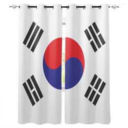 Gordijn Zuid -Korea vlagraambehandelingen gordijnen Valantkamer grote lichten buiten bloemenstof