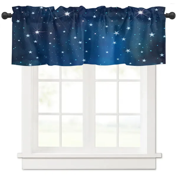 Cortina cielo estrellado noche estrellas cocina ventana Cortinas decoración del hogar corto para sala de estar dormitorio Cortinas pequeñas Cortinas