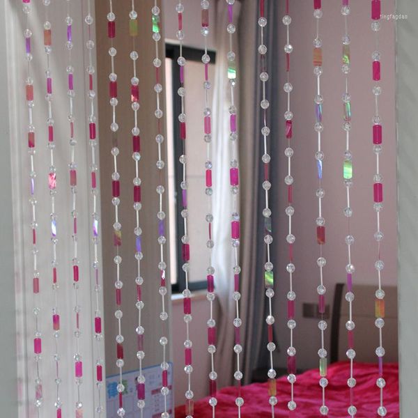 Rideau Style intérieur décoration de la maison paillettes porte rideaux acrylique perles colorées Tube de verre bricolage fournitures de mariage