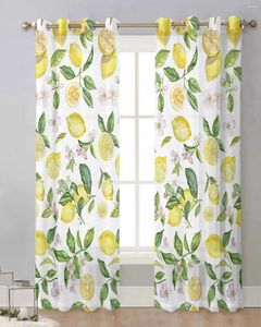 Gordijn zomer waterverf citroen pure gordijnen voor woonkamer raam transparante voile tule cortinas gordijnen home decor