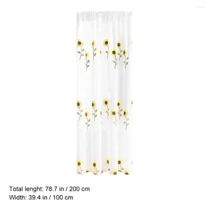 Rideau Tournesol Chambre Sheer Kitchen Decor Rod Pocket Window Drape Panel