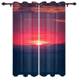 Rideau lever du soleil ciel rouge lueur salon cuisine salle de bain rideaux pour chambre d'enfants fenêtre décoration tissu suspendu