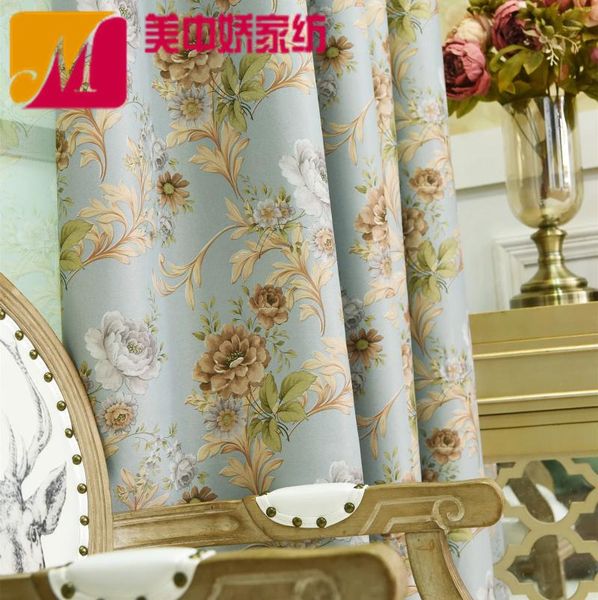 Curtain Sunshade Ombale de style européen rideaux floraux simples Modern Floating For Living Dining Room Bedroom 1