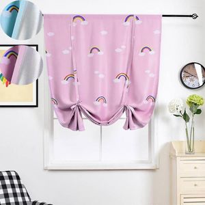 Cortina gruesa de dibujos animados, cortinas opacas para niños, dormitorio, decoración para sala de estar, cocina, persiana romana, ventana de poliéster