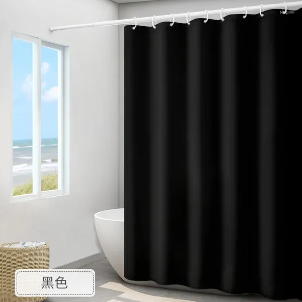 Rideau épais en polyester uni pour salle de bain, imperméable et résistant à la moisissure