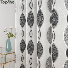 Gordijn topfinel geometrisch patroon moderne woonkamer keuken tule slaapkamer wit aangepaste maat 230510