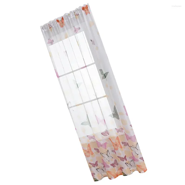 Rideau Transparent Rideaux Chambre Accueil Accents Décor Fil Fenêtre Sheer Élégant Drapé Polyester Draperie