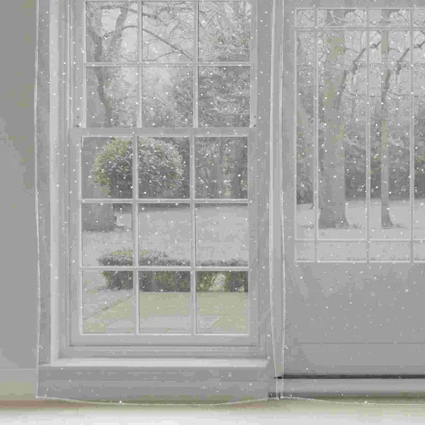 Cortina Cortinas de gasa transparentes Romántico Estrella Lámina Red Tratamientos de ventana finos para dormitorio Sala de estar- 100 200 CM (Blanco)