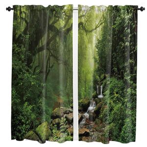 Rideau forêt tropicale Jungle fenêtre rideaux pour chambre décor à la maison salon toile de fond cuisine rideaux