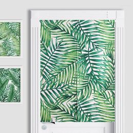 Rideau Tropical feuille verte banane palmier cuisine moderne Noren rideaux courts pour salon porte plantes décor à la maison
