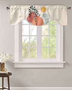 Rideau plantes tropicales Art abstrait petite tringle poche rideaux courts décor à la maison cloison armoire porte fenêtre