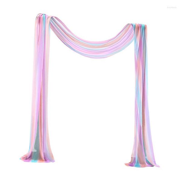 Cortina de tul para arco de boda, cortinas coloridas para exteriores, tela de gasa drapeada translúcida, telón de fondo, bodas, cumpleaños