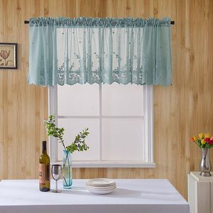 Cortina Cenefa Ventana Corta Encaje Floral Jacquard Casa De Campo Romatic Semisheer Cocina Cortinas Bolsillo Para Barra W130xL41 Cm Rústico 230909